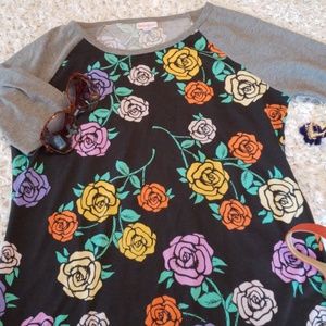 Lularoe Rose print Julia dresses, size L